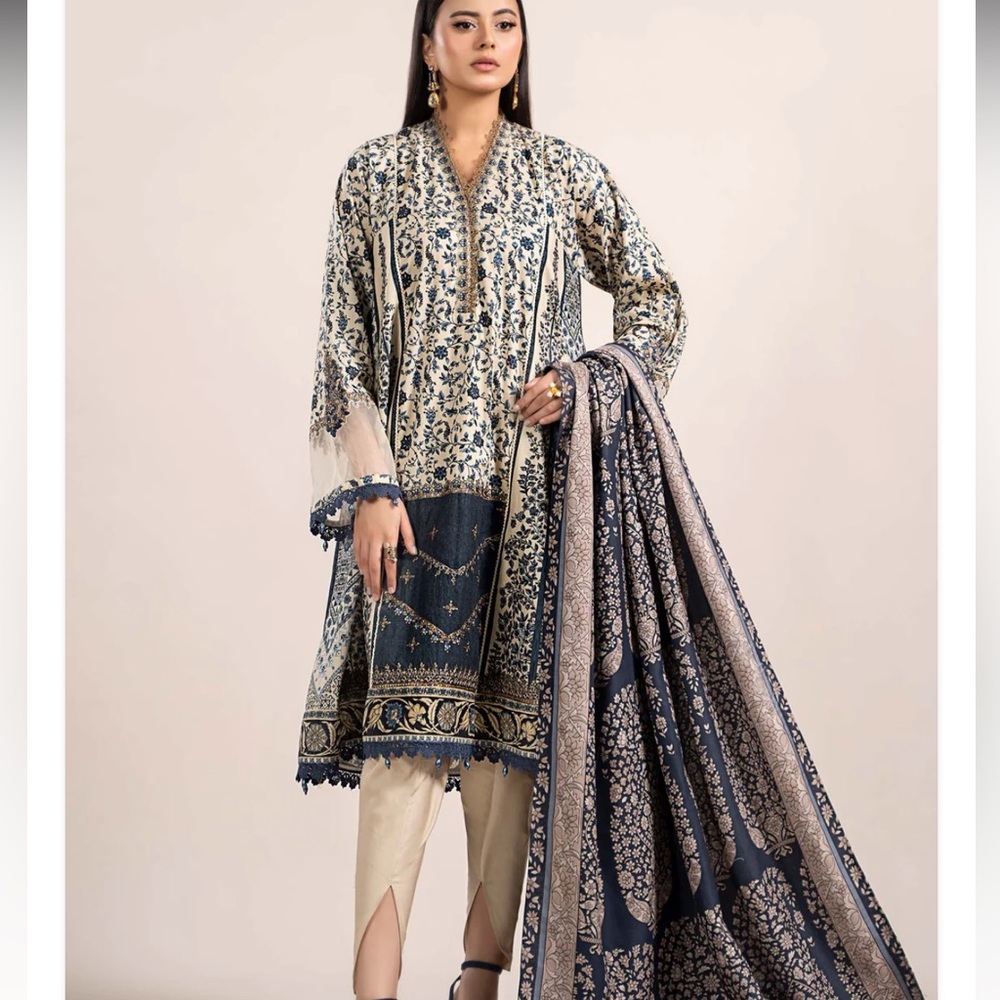 Maria b three piece new m print 24 dress winter